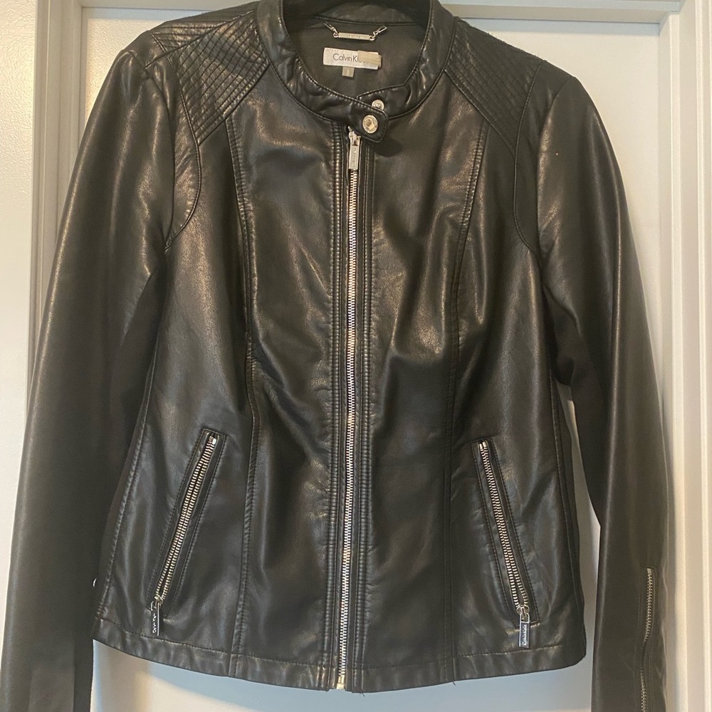 Soft Faux Leather Calvin Klein Jacket